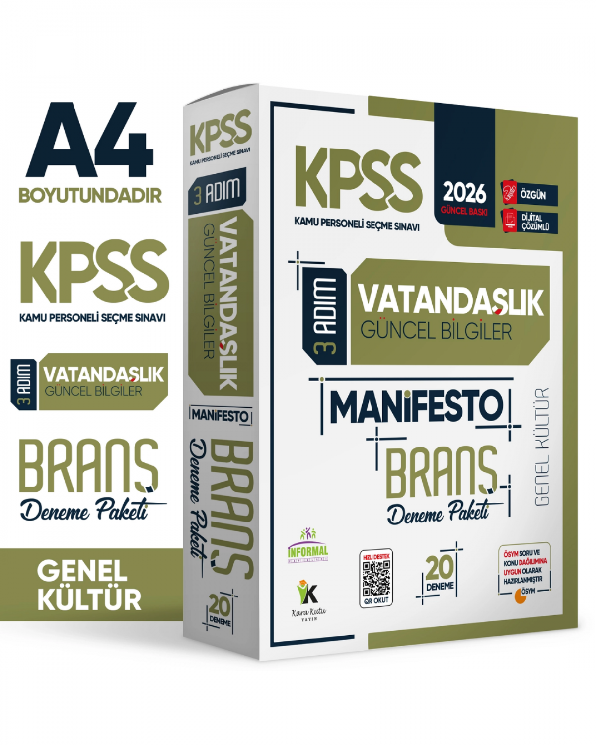 2026 KPSS Genel Kültür 3 Adım Vatandaşlık Manifesto 20li Dijital Çözümlü Branş Deneme Paketi İnformal Yayınları 2026 KPSS Genel Kültür 3 Adım Vatandaşlık Manifesto 20li Dijital Çözümlü Branş Deneme Paketi İnformal Yayınları