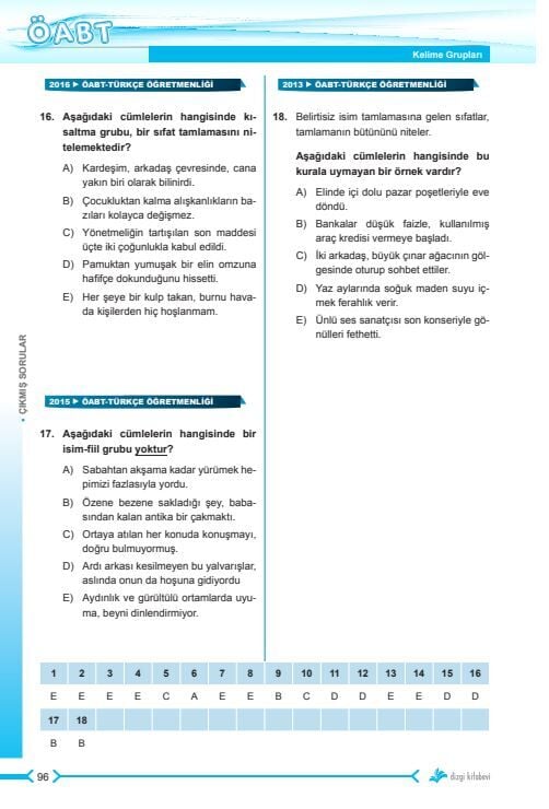 Dizgi Kitap 2026 Meb Ags ÖABT Türkçe, Türk Dili ve Edebiyatı, Sınıf Öğretmenliği Konularına Göre Tasnif Edilmiş Dil Bilgisi Tamamı Video Çözümlü Son 13 Yıl Çıkmış Sorular Fatih Bedir