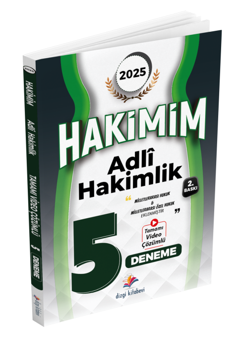 Dizgi Kitap 2025 Hakimim Adli Hakimlik Tamamı Video Çözümlü 5 Deneme Sınavı 2. Baskı