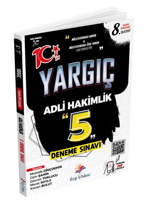 Dizgi Kitap 2025 Yargıç Adli Hakimlik Tamamı Yenilenmiş PDF Çözümlü 5 Deneme 8. Baskı