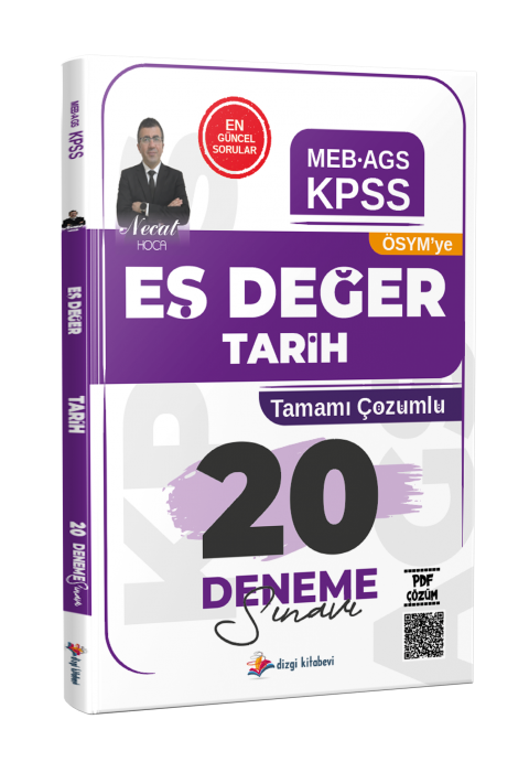 Dizgi Kitap 2026 KPSS MEB AGS ÖSYM'YE Eş Değer Tarih Tamamı PDF Çözümlü 20 Deneme Sınavı Necat Hoca