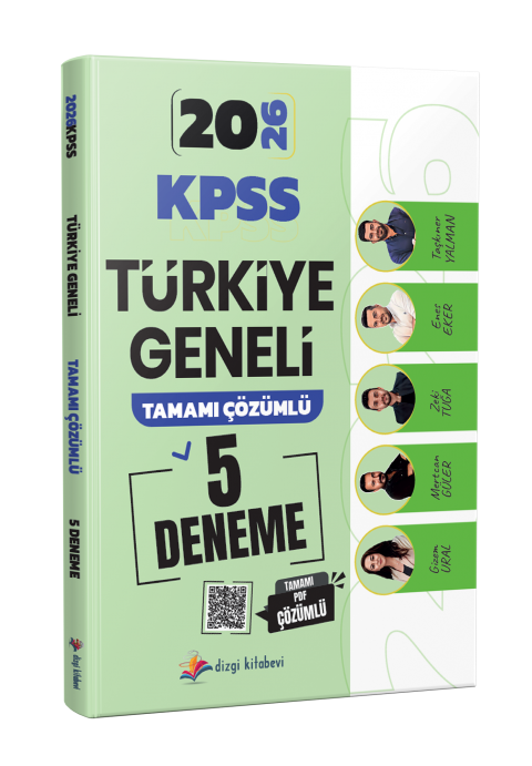 Dizgi Kitap 2026 KPSS Türkiye Geneli Tamamı PDF Çözümlü 5 Deneme Sınavı Enes Eker, Zeki Tuğa