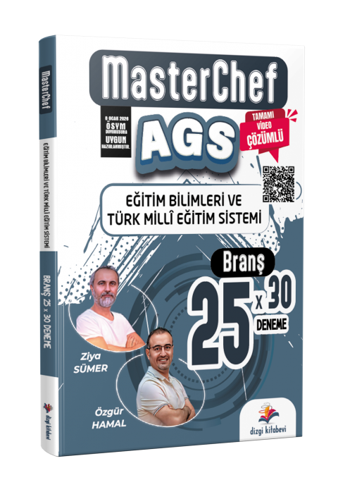 Dizgi Kitap 2026 MasterChef MEB AGS Eğitim Bilimleri ve Türk Milli Eğitim Sistemi Tamamı Video Çözümlü 25 Branş Deneme Ziya Sümer Özgür Hamal