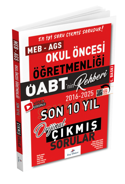 Dizgi Kitap 2026 Meb Ags ÖABT Okul Öncesi Öğretmenliği Öabt'nin Rehberi Konularına Göre Tasnif Edilmiş Son 10 Yıl Orijinal Video Çözümlü Çıkmış Sınav Soruları