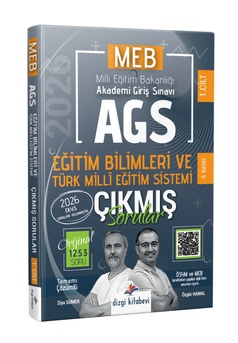 Dizgi Kitap 2026 MEB AGS Tamamı Video Çözümlü Eğitim Bilimleri ve Türk Milli Eğitim Sistemi Çıkmış Sorular 5. Baskı Ziya Sümer Özgür Hamal