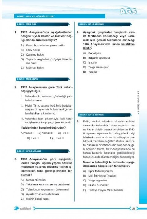 Dizgi Kitap 2026 MEB AGS Tamamı Video Çözümlü Mevzuat Bilgisi Çıkmış Sorular 3. Baskı Ziya Sümer Özgür Hamal Devrim Toklucu