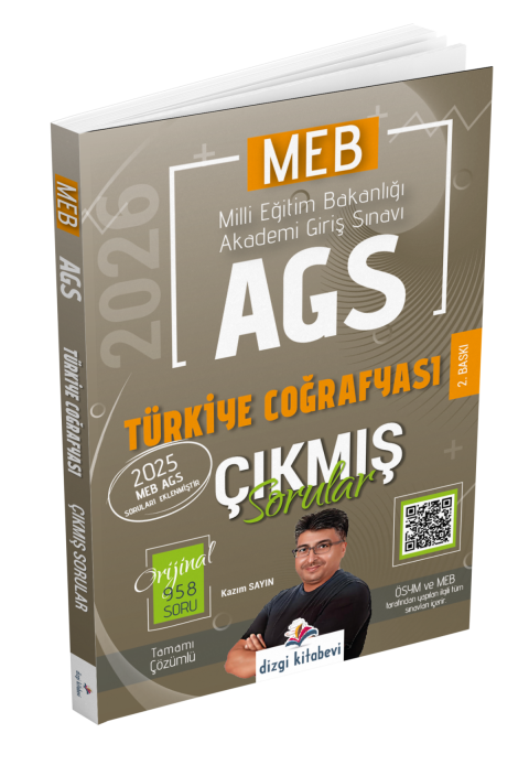 Dizgi Kitap 2026 MEB AGS Tamamı Video Çözümlü Türkiye Coğrafyası Çıkmış Sorular 2. Baskı Kazım Sayın