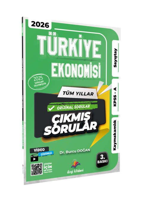 Dizgi Kitap 2026 Türkiye Ekonomisi Kaymakamlık KPSS A Sayıştay Tüm Yıllar Tamamı Video Çözümlü Çıkmış Sorular Dr. Burcu Doğan