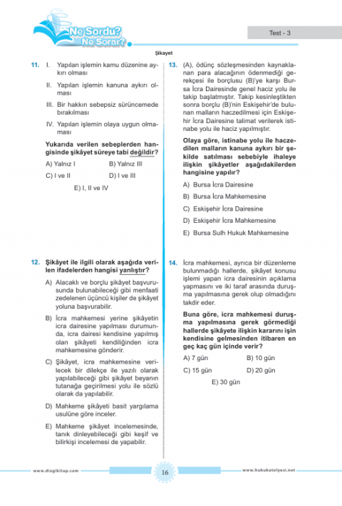 Dizgi Kitap Hukuk Atölyesi İcra Müdürlüğü Ne Sordu Ne Sorar İcra ve İflas Hukuku Tamamı Çözümlü Soru Bankası Cem Şahin