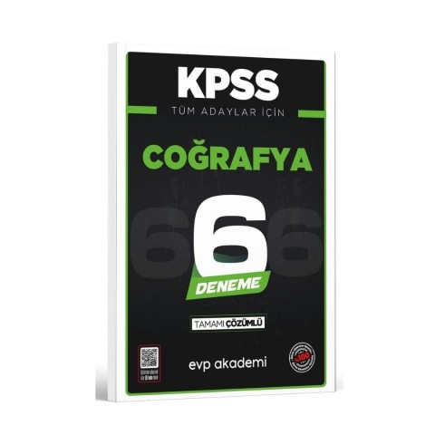 KPSS Tüm Adaylar İçin Coğrafya 6 Deneme Tamamı Çözümlü Evp Akademi