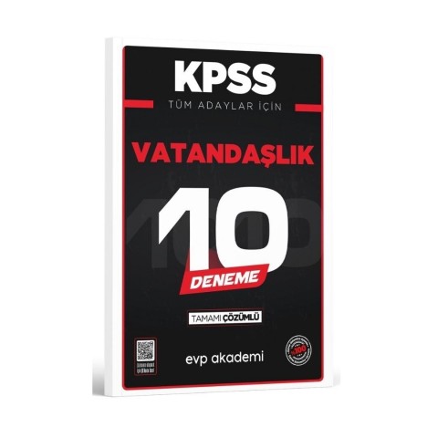 KPSS Tüm Adaylar İçin Vatandaşlık 10 Deneme Tamamı Çözümlü EVP Akademi